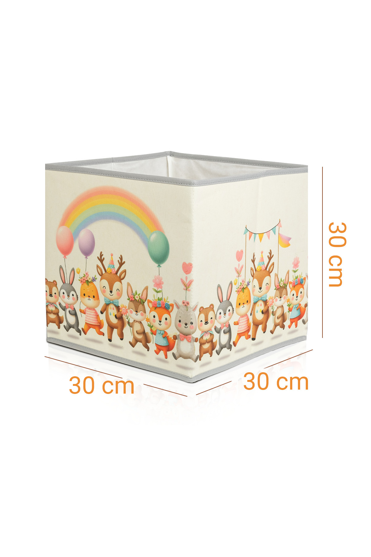 4’lü Sevimli Dolap İçi Düzenleyici Kutu - 30x30x30 cm Katlanabilir Çok Amaçlı Saklama Kutusu