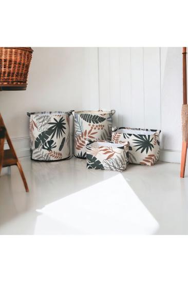 Çok amaçlı ağzı büzgülü çamaşır sepeti,oyuncak ve dikdörtgen sepet seti 4’lü