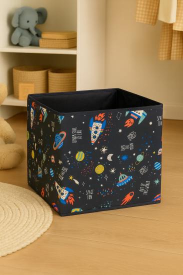 Katlanabilir Uzay Yolculuğu Lacivert Kapaksız Giysi Oyuncak Saklama Kutusu  30x30x30
