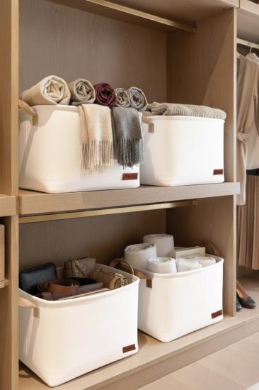 4`lü Büyük Boy Dolap İçi Çamaşır Çocuk Odası Oyuncak Düzenleyici Katlanır Saklama Sepeti