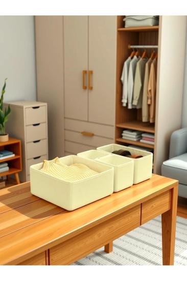 4’lü Krem Çekmece İçi Düzenleyici Kutu Organizer Seti