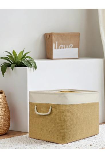 Büyük Boy Jüt Dolap İçi Çamaşır Çocuk Odası Oyuncak Düzenleyici Katlanır Saklama Sepeti Organizer