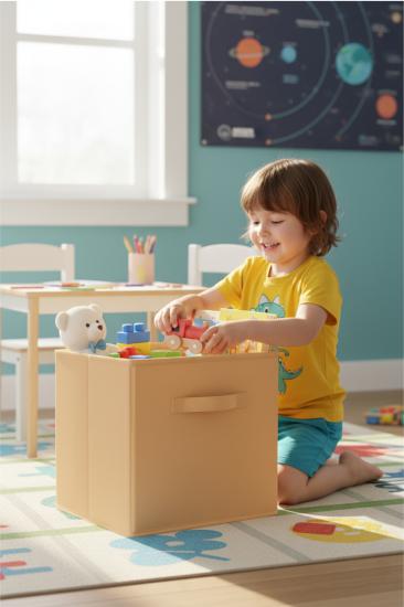 30x30x30 Çok Yönlü Katlanabilir Düzenleyici Kutu: Oyuncak, Kitap, Eşya İçin İdeal