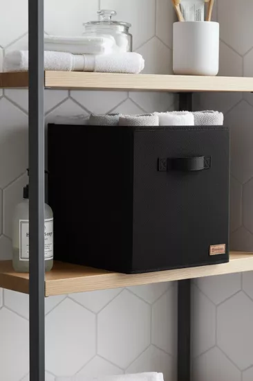 Siyah Kapaksız Kutu Çok Amaçlı Organizer Ofis Kırtasiye Oyuncak Kutusu 30 X 30