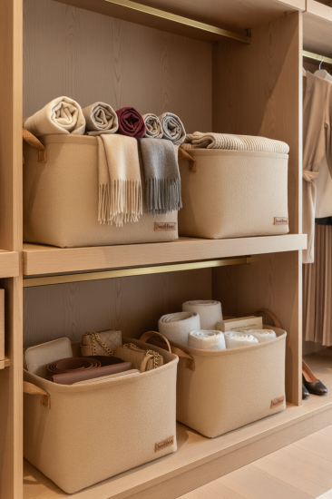 4`lü Büyük Boy Dolap İçi Çamaşır Çocuk Odası Oyuncak Düzenleyici Katlanır Saklama Sepeti