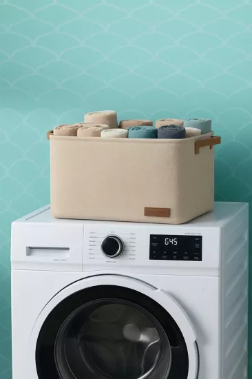 Büyük Boy Dolap İçi Çamaşır Çocuk Odası Oyuncak Düzenleyici Katlanır Saklama Sepeti