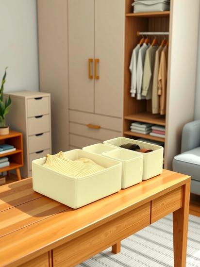 4’lü Krem Çekmece İçi Düzenleyici Kutu Organizer Seti