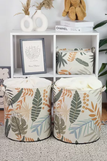 2’li Fileli Ve Filesiz Kirli Çamaşır Dolap Içi Oyuncak Düzenleyici Saklama Sepeti Seti 37x40