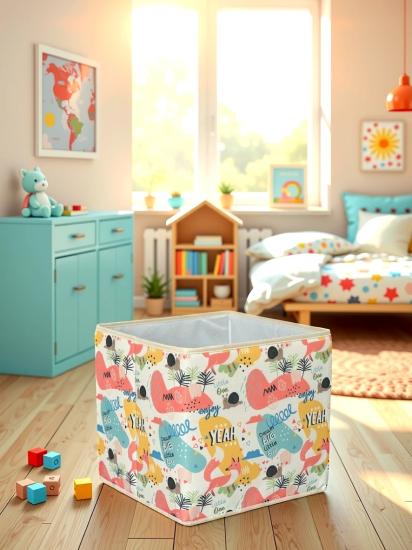 Snail Desenli Kapaksız Çok Amaçlı Düzenleyici Oyuncak Saklama Kutusu 30x30x30