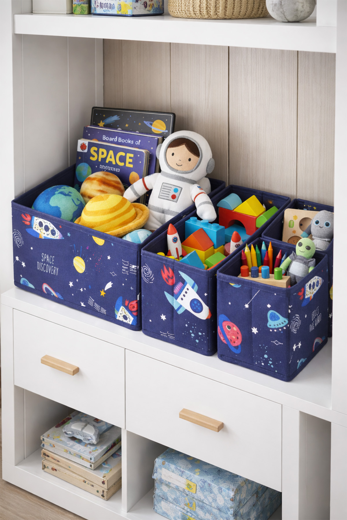 4’lü Uzay Desenli Çekmece İçi Düzenleyici Organizer Set