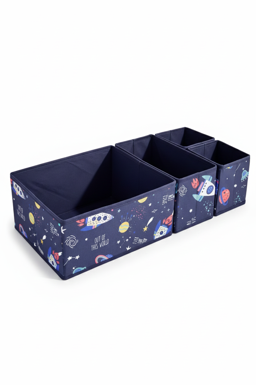 4’lü Uzay Desenli Çekmece İçi Düzenleyici Organizer Set