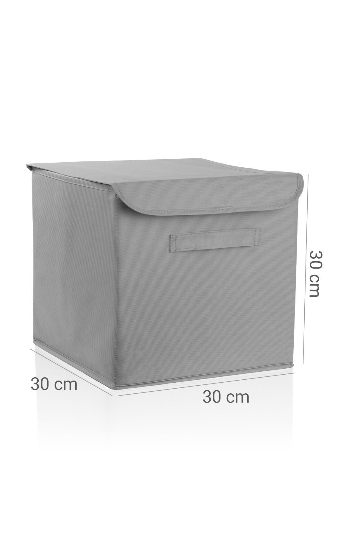 4’lü%20Gri%20Kapaklı%20Kumaş%20Dolap%20İçi%20Düzenleyici%20Kutu%20-%2030x30x30%20cm%20Katlanabilir%20Saklama%20Kutusu