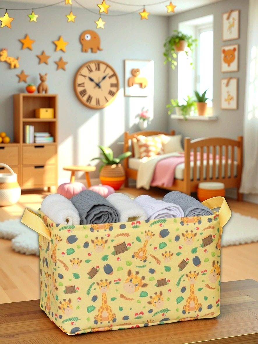 Giraffe%20Desenli%20Çok%20Amaçlı%20Dolap%20Içi%20Düzenleyici%20Dekoratif%20Dikdörtgen%20Düzenleyici%20Sepet%2030%20x%2022%20x%2018