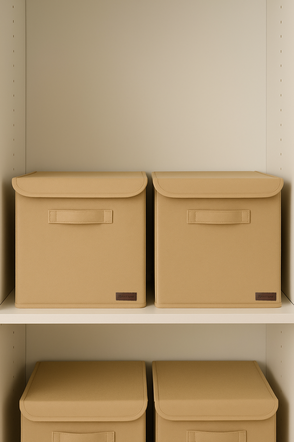 Bej Kapaklı Dolap Içi Çamaşır Oyuncak Düzenleyici Katlanır Kapaklı Saklama Kutusu 30x30x30