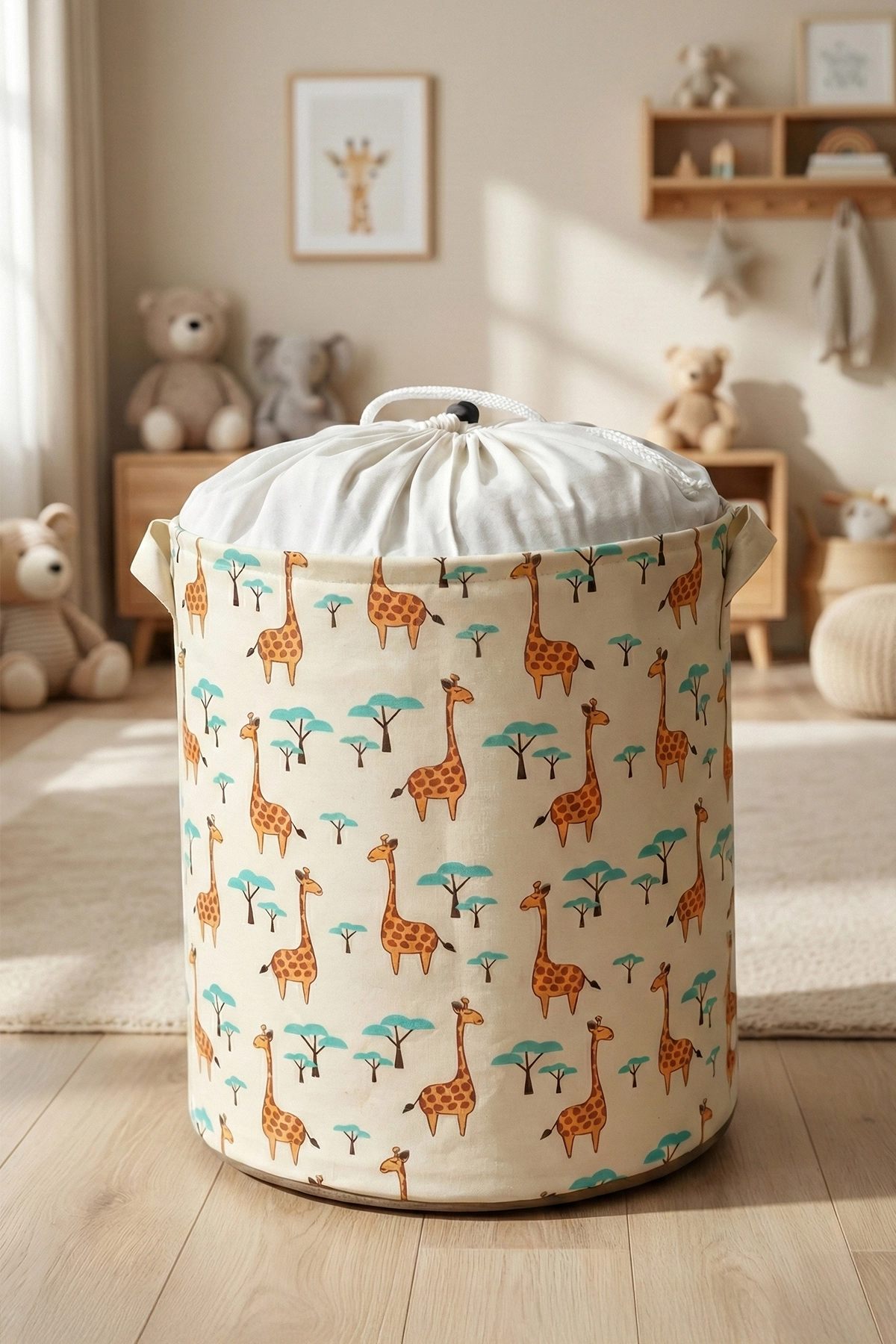 Giraffe 2 Fileli Çok Amaçlı Oyuncak Saklama Kutusu Çamaşır Sepeti Katlanır Düzenleyici Sepet 37x40